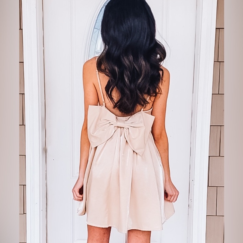 Champagne bow dress
